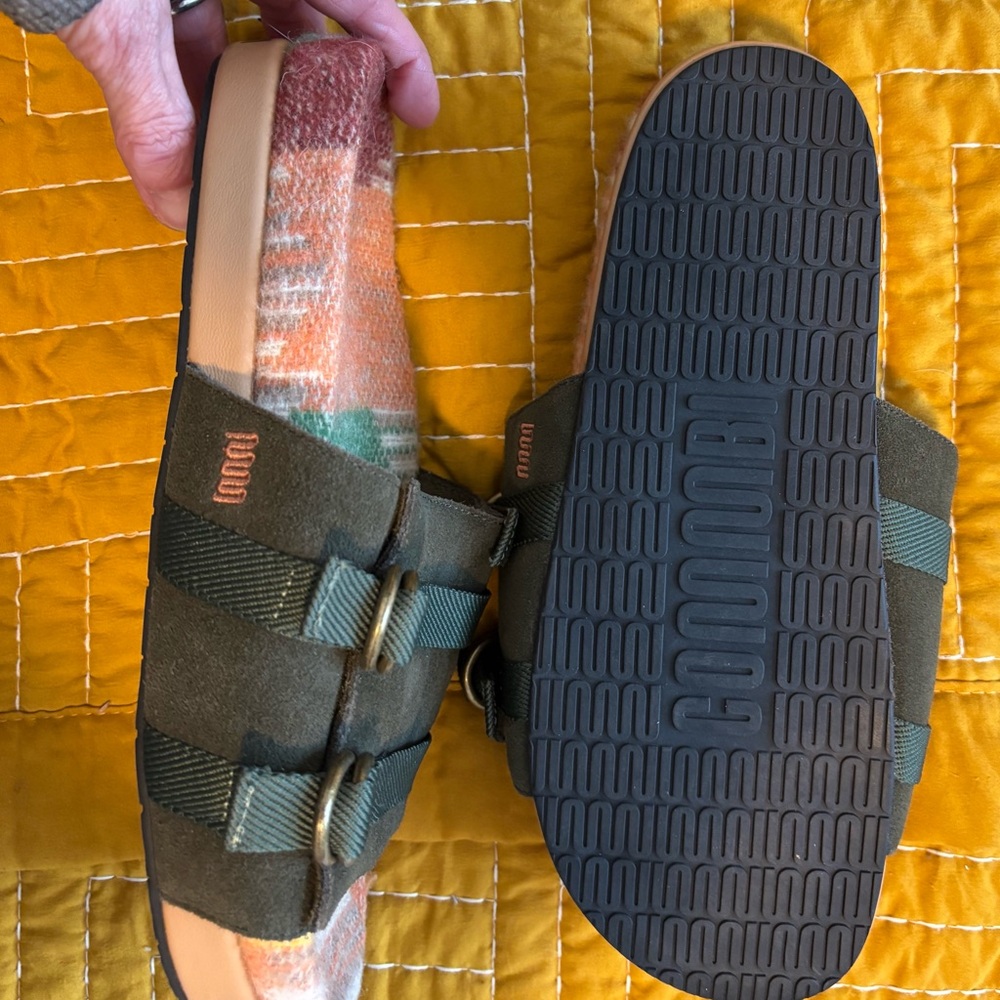 Commbi The Rhoads Slide Green Santa Fe plus extra terry insoles size 8 NWOB